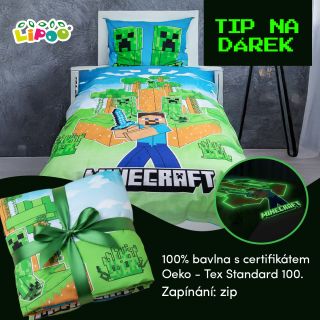 💥 BESTSELLER VÁNOC 💥 Minecraft povlečení, které děti milují – a rodiče oceňují. Stylový design, 100% bavlna, svítí ve tmě....