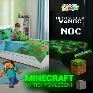 🌙🧒 Feed post (produktová fotka nebo pokojíček) ✨ BESTSELLER VÁNOC! Minecraft svítící povlečení od Lipoo — sen každého...
