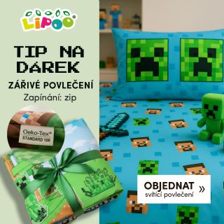 ✨ TIP NA DÁREK pro malé hráče! Minecraft zářivé povlečení od Lipoo — stylový design, zipové zapínání 🧒 Ideální do dětského...