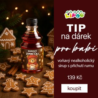 🧣 TIP NA DÁREK PRO BABIČKU? MÁME HO! Rumový zimní čaj od Lipoo – nealkoholický sirup s příchutí rumu, který zahřeje i...